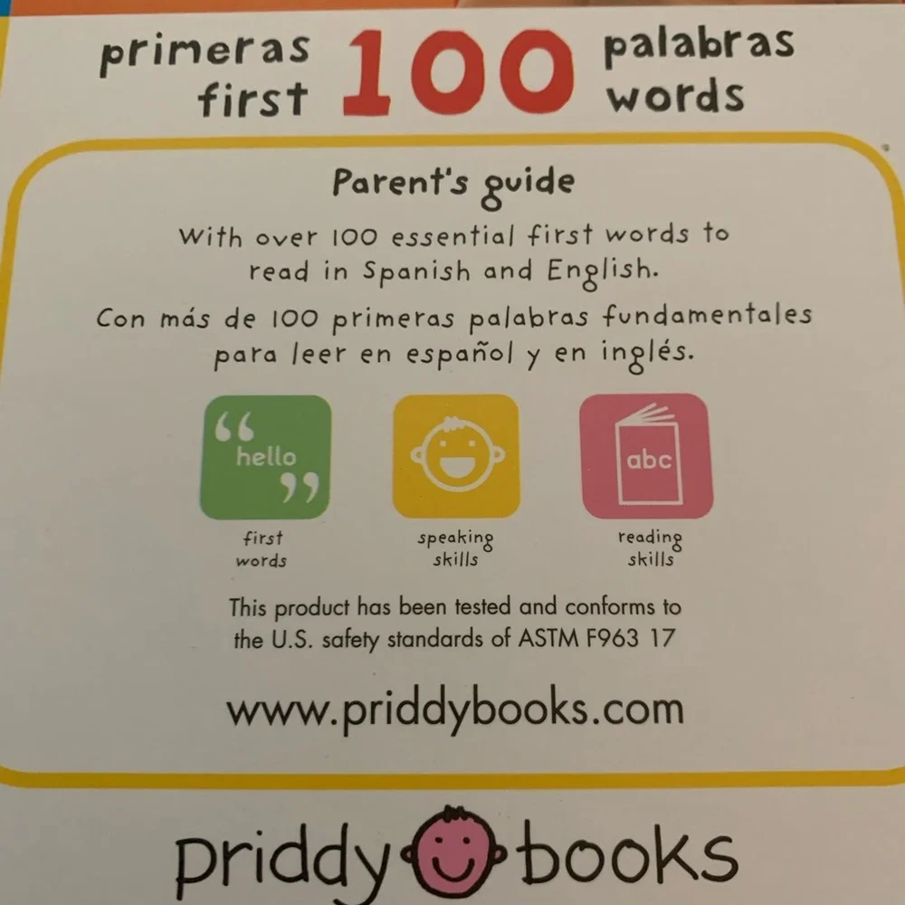 Priddy Books 100 First Primeras Words Palabras in English and Spanish